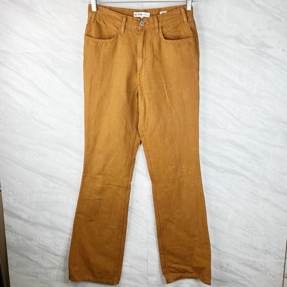 RE/DONE High Rise 70’s Stove Pipe Jean Clay Brown Cotton Pants 28